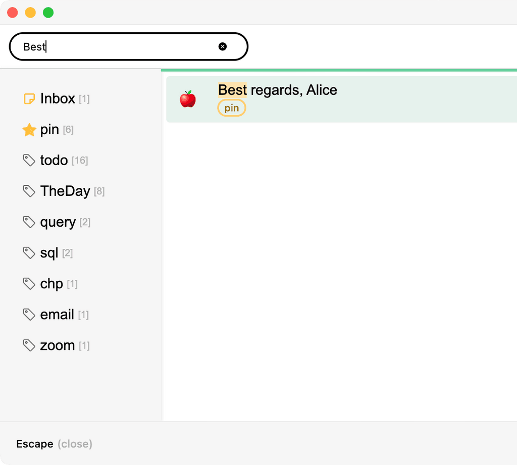 Paste signature example